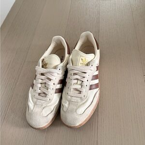 Adidas Sambas Beige and Brown Classic Sneakers